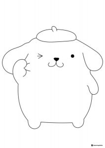 Pompompurin Coloring Sheet winking