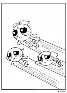 Powerpuff Girls Coloring Sheet Speeding