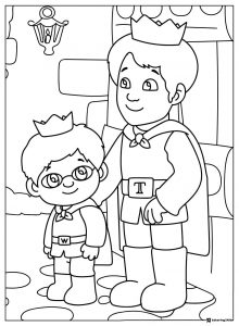 Prince Wednesday and Prince Tuesday coloring page