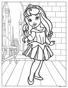 Princess Coloring Sheet with Spinning Wheel