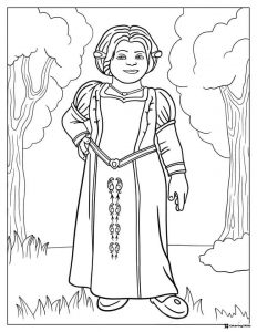 Princess Fiona Full Body Portrait Coloring Page