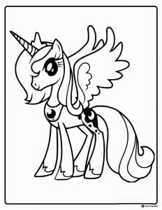 Princess Luna standing My Little Pony coloring page