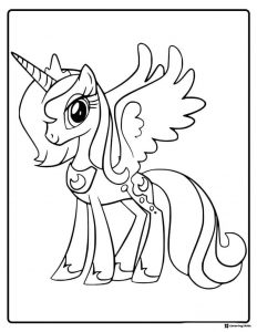 Princess Luna standing My Little Pony coloring sheet