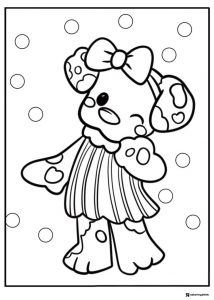 Purin coloring page with polka dots