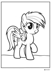 Rainbow Dash smiling My Little Pony coloring page