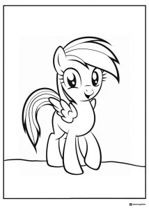 Rainbow Dash standing My Little Pony coloring sheet