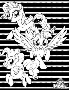 Rarity Twilight Pinkie Pie MLP coloring sheet