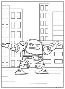 Rhino Villain City Background Coloring Page
