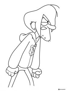 Robbie Valentino Coloring Page with hands down