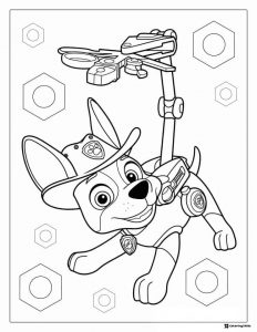 Rocky Coloring Page Using Tool Arm with Nuts and Bolts Border