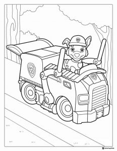 Rocky Coloring Page in Recycling Truck