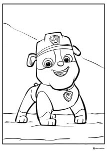 Rubble Coloring Page with Construction Hat