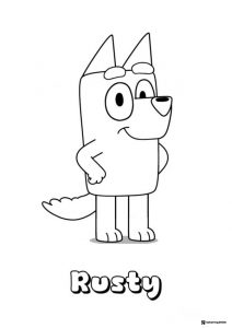 Rusty Coloring Page with Paws on Hips and Confident Stance
