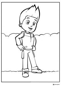 Ryder Coloring Page Standing Confidently