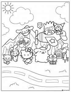 Sanrio Characters Adventure Coloring Sheet
