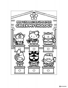 Sanrio Greek Mythology Characters Coloring Page