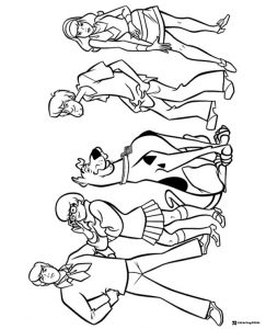 Scooby Doo gang standing coloring page