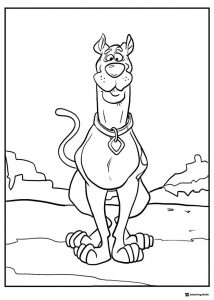 Scooby Doo standing straight coloring sheet