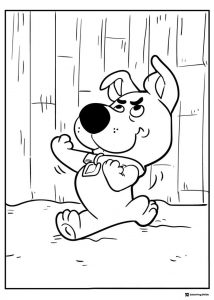 Scrappy Doo flexing coloring page