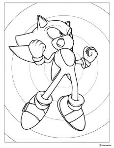 Shadow the Hedgehog Punching Pose Coloring Page