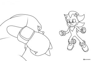 Shadow vs. Giant Robot Coloring Page