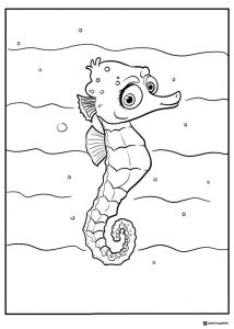 Sheldon the Seahorse Coloring Page