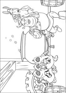 Shrek characters falling into potion vat coloring