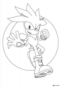 Silver the Hedgehog Coloring Page levitating pose