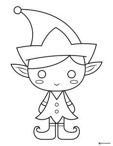 Simple Chibi Elf Coloring Page