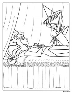 Sleeping Beauty and Merryweather Coloring Page