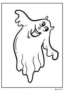 Smiling Ghost Coloring Page