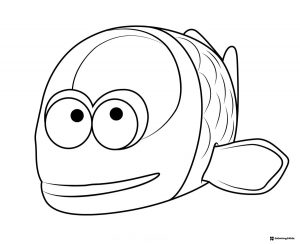 Smiling clownfish Octonauts coloring page