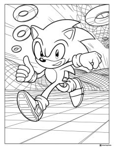 Sonic Giving Thumbs Up While Running with Rings Page