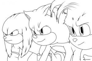 Sonic Knuckles and Tails Coloring Page