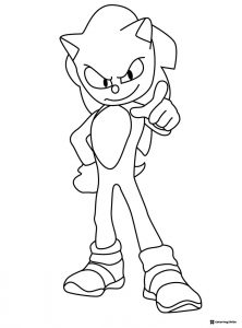 Sonic Pointing Finger Coloring Sheet