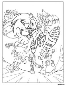 Sonic Running in Palm Tree Zone Coloring Page