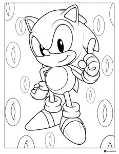 Sonic Running on Loop de loop Coloring Page