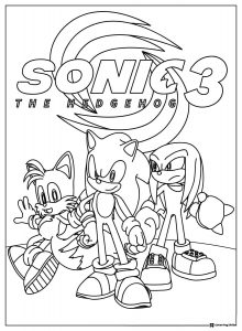 Sonic Tails and Knuckles Group Coloring Page