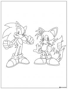 Sonic and Tails Coloring Sheet Facing Off