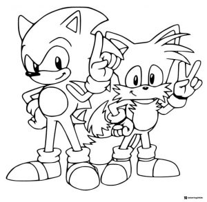 Sonic and Tails Coloring Sheet Posing