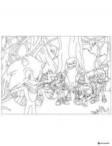 Sonic and friends jungle adventure coloring page