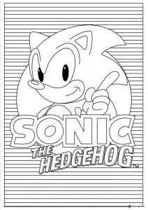 Sonic the Hedgehog Logo Coloring Page with Lines