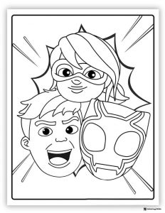 Spidey Friends Faces Coloring Page
