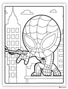 Spidey on Rooftop with City Background