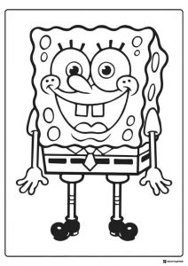 SpongeBob Coloring Page SpongeBob SquarePants smiling broadly