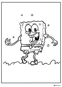 SpongeBob Coloring Sheet SpongeBob laughing