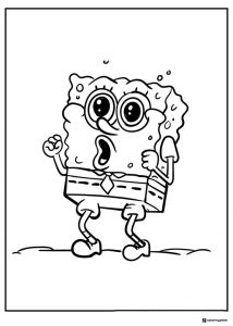SpongeBob Coloring Sheet SpongeBob surprised