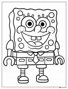 SpongeBob SquarePants Coloring Sheet frontal view