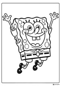 SpongeBob SquarePants jumping with arms up