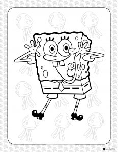 SpongeBob SquarePants posing with jellyfish